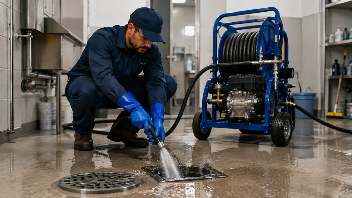 Floor Drain Hydro Jet Cleaning in Lindsay